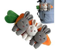 Carrot Bunny Plush Wallet - Zipper Stuffed Animal Coin Purse, Soft Rabbit Bag Organizer, Cute Animal Storage Accessory | Kids Girls Women Teen Birthday Easter Gift Money Card Holder Use