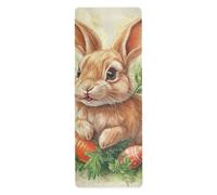 Carrot Bunny Rabbit Happy Easter yoga mat towel for floor workouts printed, non slip, yoga towel mat with bag tapete para ejercicio 71x26 inches