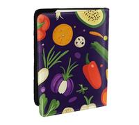 Carrot, Carrot and Onion Printed Passport Holder,Travel Pu Leather Passport Cover Case Organiser for Men Women,6.5 Inch