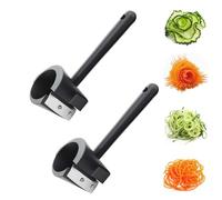 Carrot Curler and Peeler, Spiral Shred Crinkle Cutter for Root Vegetables, Garnishing Tool for Carrots, Cucumbers, Radishes, Sweet Potatoes, Black (2)