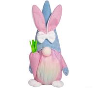 Carrot Egg Motif Faceless Easter Bunny Ornament Soft Polyester Doll for Festive Season Table and Wall Decor (boy)