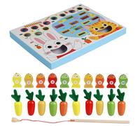 Carrot Game - Wooden Shape Sorter Toy | Carrot Fishing Game | Sorting Matching Puzzle | Carrots Picking Toy | Early Educational Color Sorting Puzzle For Toddler Kids Daughter Girls Son Children