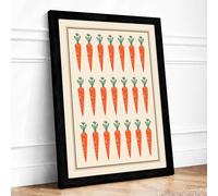 Carrot Grid Botanical Framed Wall Art Print A1 (84.1×59.4cm) Black, Wall Decor for Living Room, Bedroom, Office & Home, Ready to Hang, Art Gift
