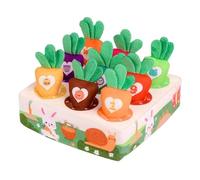 Carrot Harvest Game -Wooden Garden Toys Sensory Puzzle, Plush Sorting Set | Soft Fabric Carrot Picking Games, Memory Play Elements For Fine Motor Coordination And Early Learning Activities