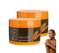 Carrot Intensive Tanning Gel, 150g Sunbed Cream Accelerator, Sunbed Tanning Accelerator Lotion with Coconut Oil and Vitamin A & E, Hydrating Tan Accelerator for Sunbed, Sunscreen without SPF (2PC)