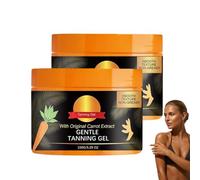 Carrot Intensive Tanning Gel, 150g Sunbed Tanning Accelerator Lotion, Sunbed Cream Accelerator with Coconut Oil, Vitamin A & E, Tan Accelerator for Sunbed & Outdoor Sun, Sunscreen without SPF (2PC)