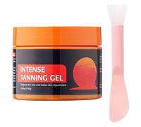 Carrot Intensive Tanning Gel with Silicone Double Head Brush, Sunbed Tanning Accelerator, Sunscreen without SPF, Achieve a Natural Tan Skin, Deluxe Self Tanner Oil，Moisturizing Body Gel for Women