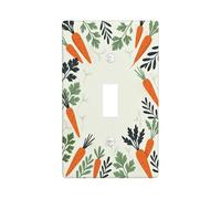 Carrot Kitchen Single Light Switch Cover Plate, Spring Natural Leaf Branch Spring Orange Plastic Standard Size Wall Switch Plates Accents for Bedroom Bathroom Home Entrance Decor (Single)