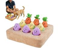 Carrot Patch Dog Toy, 2-in-1 Squeaky Interactive Slow Feeder & Snuffle Mat, Plush Puzzle Toy, Non-Slip Stress Relief for Puppy Kitten Small Medium Large Breeds Home Travel