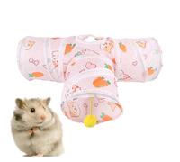 Carrot Pattern Hamster Tunnel - Foldable Small Pet Tube Toy | Guinea Pig, Ferret Rabbit Play Way, Interactive Exercise Boredom Breaker For Cage Habitat