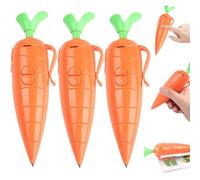 Carrot Pen 3PCS 2-in-1 Writing ＆ Voice Recording Pen Plastic Cute Ballpoint Pens with Clip Kawaii School Supplies ideal for Kids Student School