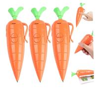 Carrot Pen, 3PCS 2-in-1 Writing ＆ Voice Recording Pen, Plastic Cute Ballpoint Pens with Clip, Kawaii School Supplies for Kids Student School Gifts Voice Recorder