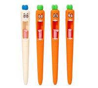 Carrot Pen Pen for Holding Pens, Drawing Pens, Learning Aids | 4 Fun Writing Instruments with Cartoon Motif, Writing Pencil Schools