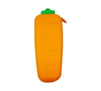 Carrot Pencil Bag - Silicone Pencil Organizer - Portable Pen Pouch, Cute Cosmetic Bag, Multifunctional Organizer for Teen Adult Girls Boys