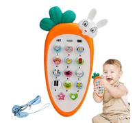Carrot Phone - Light Up Sound Toys Teething Rattle, Musical Educational Play Phone | Sensory Development Gift For 6 Month Plus Girls Boys Birthday First Year Present Package Box orange