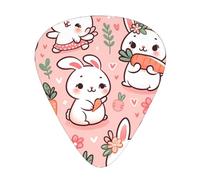 Carrot-Rabbit-Cute 12 Pack Guitar Picks With 3 Thicknesses And Storage Box, Abs Plectrums For Electric Bass Guitar Players