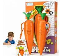 Carrot Recorder Pen, Cute 60-Second Voice Recorder For Kids, Smooth-Writing Ballpoint Pens, Learning Writing Tool, With 20s Playback Feature For Kids, Students, Teachers(2pcs)