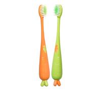 Carrot Shaped Toothbrushes - Colorful Ergonomic Toddler Brushes, Vegetable Themed Tools | Safe Tooth Straitor For Ages 3+ Hygiene