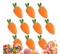 Carrot Shaped Treat Bags, Easter Carrot Shaped Candy Bags - 10X Candy Bags with Drawstring, Orange Carrot Rabbit Ear Bags for Maria Decoration