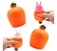 Carrot Squeeze Toy Pop-Up Carrot Rabbit Stress Relief Gadget 2-Pack For Boys Girls Anxiety Relief Party Favor Plastic