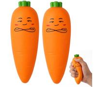 Carrot Squishy, Squishy Stress Ball, 2 Pcs Fidget Squishy for Adults, Slow Rising Squishies for Focus and Stress Relief, Cute Squishy Fidget for Anxiety and Commuting (Carrot Shape)