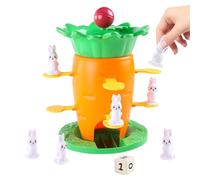 Carrot Tower Balancing Board - Game Interactive Stacking Toy, 8 Bunny Figurines for Kids Boys Girls Home School Classroom Party Fun Play Development Educational Fun Tough and Sturdy