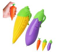 Carrot Voice Recorder Pen, 60-Second Playback & Ballpoint Pen, Learning Writing Tool for Kids, Classroom Homework Aid, Teacher Gifts, Creative Toy for Students (Eggplant*1+Corn*1)