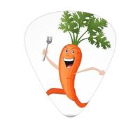 Carrot With Fork Wzywhj Prints Abs Guitar Picks 12 Piece, Easy Grip Uke Picks For Your Bass, Ukulele, Acoustic Or Electric Guitar
