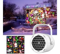 Carroterr 16-Pattern USB Christmas Projector Light, Christmas Landscape Rotating Projector Lamp, Adjustable Xmas Lights, LED Holiday Decorative Spotlight, for Indoor/Outdoor Holiday Decorations