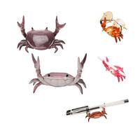 Carroterr 1PCS Cute Crab-Shaped Pen Holder, Funny Weightlifting Desk Crabs Spoon Glasses Holders, Mini Tiny Animal Pencil Rest, Funny Desk Decor for School, Home, Office Supplies
