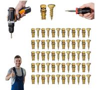 Carroterr 6×14mm Short Expansion Screw Set for Cabinet Hinge Repair & Stripped Thread Restoration, 30/50/100pcs Wall Anchors and Matching Screws, Secure Cabinet Door Fastening
