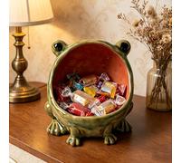 Carroterr Big-Mouth Frog Candy Dish Ceramic Statue, Funny Candy Bowl, Decorative Frog Figurine Jewelry Tray Organizer, Frogs Figurine Key Bowl Statue for Home Entryway,Desk & Office Decor
