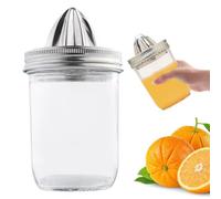 Carroterr Citrus Lemon Orange Grapefruit Juicer, Mason Jar Juicer Lid, Hand Press Juicer, 304 Stainless Steel Robust Hand Juicer Reamer Rotation Press, Leak-Proof Bottle Cap For Canning Jar