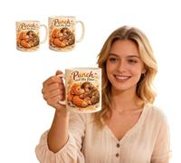 Carroterr Cute Monkey Punch, Baby Monkey Punch Mama Monkeys Ceramic Mug, Baby Macaque Monkeys Hugging Plush CuteMonkey Ceramic Mug