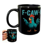 Carroterr F-Caw-F Chicken Ceramic Mugs, Funny Rooster Coffee Mug, Sarcastic Coffee Cup, 11oz Ceramic Chicken Scream Humor CoffeeCups, Novelty Present for Office Home