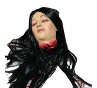 Carroterr Halloween Hanging Severed Head Decoration, Scary Bloody Cut Corpse, Horror Life-Size Bloody Corpse Latex Pendant Props, with Wig Costume Outdoor Lndoor Haunted House Décor