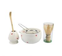 Carroterr heart design Matcha Set, Japanese Tea Ceremony Kit, Cute Matcha Making Kit for Matcha Lover, Complete Gift Set for Traditional Brewing, Tea Making Kit for mother/friends/lover