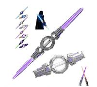 Carroterr Light Up Sword, Fire Spin Sword Double-Edged Lightsaber, 7 Colors Expandable Light Swords Toys with FX Sound and Realistic Handle, Cool Role-Play Costume Party Decor Christmas Birthday Gift