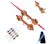 Carroterr Light Up Sword, Retractable Fire Spin Sword Double-Edged Lights Saber Toy, LED Glow in The Dark Toy, Extendable Spinning Light Saber for Cosplay, Party, Gift, Sci-Fi Role Play