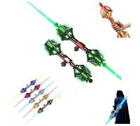 Carroterr Light Up Sword, Retractable Fire Spin Sword Double-Edged Lights Saber Toy, LED Glow in The Dark Toy, Extendable Spinning Light Saber for Cosplay, Party, Gift, Sci-Fi Role Play