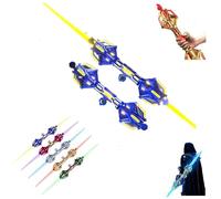 Carroterr Light Up Sword, Retractable Fire Spin Sword Double-Edged Lights Saber Toy, LED Glow in The Dark Toy, Extendable Spinning Light Saber for Cosplay, Party, Gift, Sci-Fi Role Play