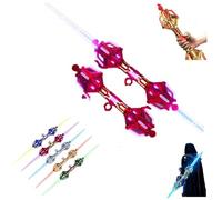 Carroterr Light Up Sword, Retractable Fire Spin Sword Double-Edged Lights Saber Toy, LED Glow in The Dark Toy, Extendable Spinning Light Saber for Cosplay, Party, Gift, Sci-Fi Role Play