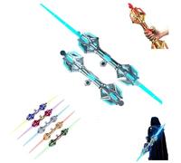 Carroterr Light Up Sword, Retractable Fire Spin Sword Double-Edged Lights Saber Toy, LED Glow in The Dark Toy, Extendable Spinning Light Saber for Cosplay, Party, Gift, Sci-Fi Role Play