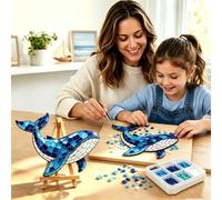 Carroterr Octopus Mosaic Kit, 3D Ocean Animal Special Shape Mosaic Art Kits, Handmade Ocean Themed Stained Acrylic Kits, DIY Sea Creatures Art Kit for Beginners, Oceans Decor Gift