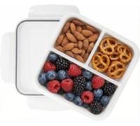 carrotez 3 Compartment Snack Container, Small Divided Food and Snack Container with Lids for Adults, Microwave Safe, BPA Free, Reusable, 2.4 Cup (570ml)