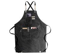 carrotez Chef Apron, Waterdrop Resistant Cotton Canvas Cross Back Adjustable Apron, M-XXL, Black, One size