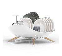 carrotez Dish Drying Rack, Dish Rack, Dish drainer with Swivel Spout for Kitchen Counter, Easy Installation, Durable, Rustproof, White