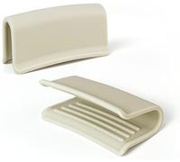 Carrotez Silicone Pot Holders, Heat Resistant Pot Handle Covers for Kitchen, Accessories for Cast Iron or Ceramic Dutch Ovens, 1 Pair (2 pcs) - Cream