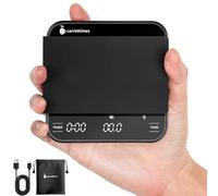 carrottimes Rechargeable Mini Coffee Scale with Timer, 2kg/0.1g Precision Espresso Scale, Portable Digital Coffee Scale w/ 4 Modes for Espresso and Pour-Over Coffee (Black)