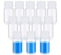 Carrttline 12 Pcs Pill Bottle Sample-Bottles Wide Mouth Reagent Bottle Plastic with Screw Caps Sample Containers 2 Oz 60 Ml